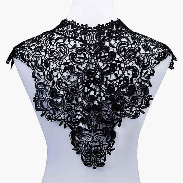 Misaya 1pc Polyester 4 Colors Flower Lace Neckline Fabric,DIY handmade Wedding Dress Lace Collar For Sewing Supplies Crafts