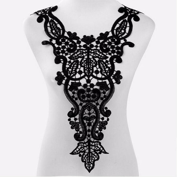 Misaya 1pc Polyester 4 Colors Flower Lace Neckline Fabric,DIY handmade Wedding Dress Lace Collar For Sewing Supplies Crafts