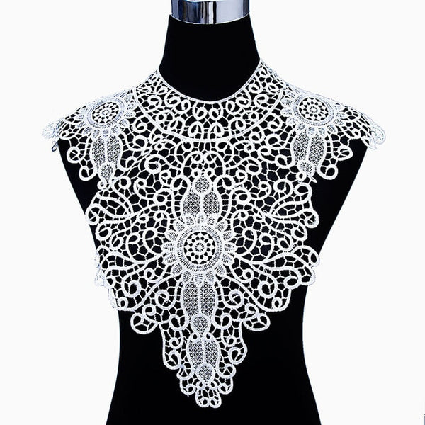 Misaya 1pc Polyester 4 Colors Flower Lace Neckline Fabric,DIY handmade Wedding Dress Lace Collar For Sewing Supplies Crafts