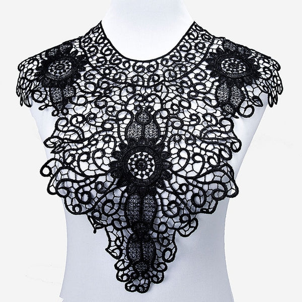 Misaya 1pc Polyester 4 Colors Flower Lace Neckline Fabric,DIY handmade Wedding Dress Lace Collar For Sewing Supplies Crafts