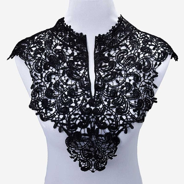 Misaya 1pc Polyester 4 Colors Flower Lace Neckline Fabric,DIY handmade Wedding Dress Lace Collar For Sewing Supplies Crafts