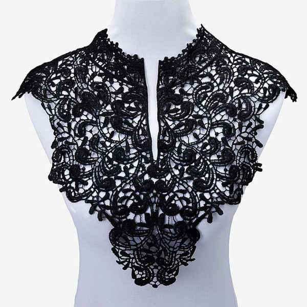Misaya 1pc Polyester 4 Colors Flower Lace Neckline Fabric,DIY handmade Wedding Dress Lace Collar For Sewing Supplies Crafts