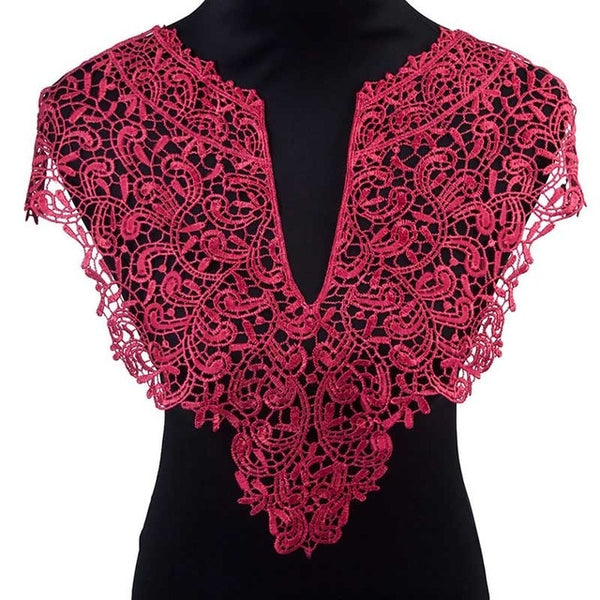 Misaya 1pc Polyester 4 Colors Flower Lace Neckline Fabric,DIY handmade Wedding Dress Lace Collar For Sewing Supplies Crafts