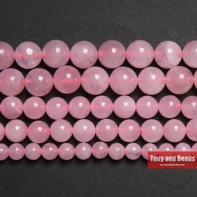 Free Shipping Rose Pink Quartz Crystals Loose Beads Stone 15" Strand 3 4 6 8 10 12 MM Pick Size For Jewelry Making
