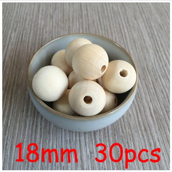 YUMUZ 10 Size 50pcs Unfinished Wooden Beads Natural wood  teething beads  jewelry making handmade