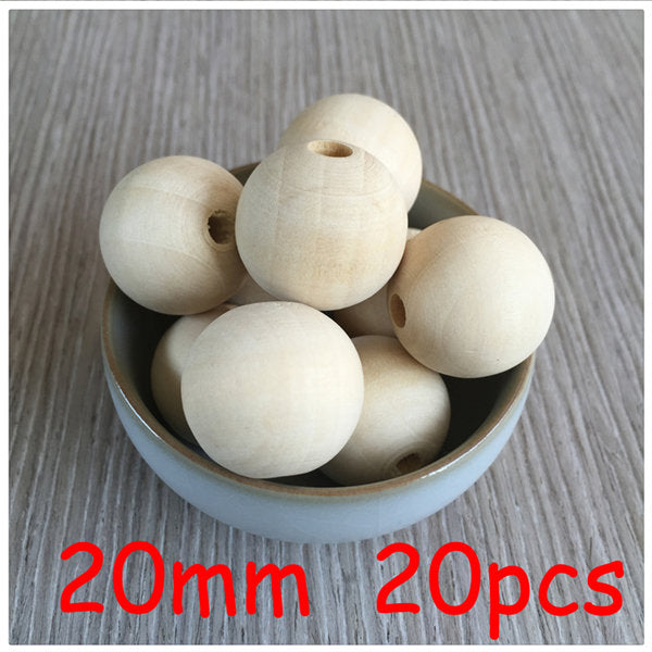 YUMUZ 10 Size 50pcs Unfinished Wooden Beads Natural wood  teething beads  jewelry making handmade