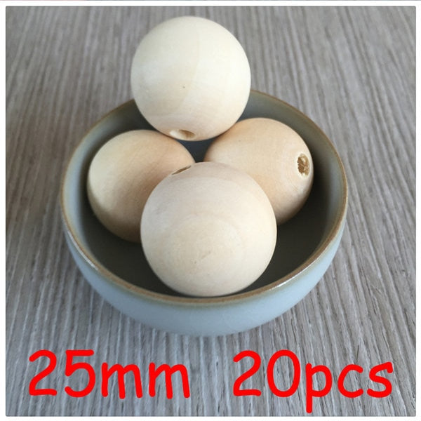 YUMUZ 10 Size 50pcs Unfinished Wooden Beads Natural wood  teething beads  jewelry making handmade