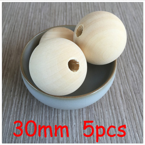 YUMUZ 10 Size 50pcs Unfinished Wooden Beads Natural wood  teething beads  jewelry making handmade
