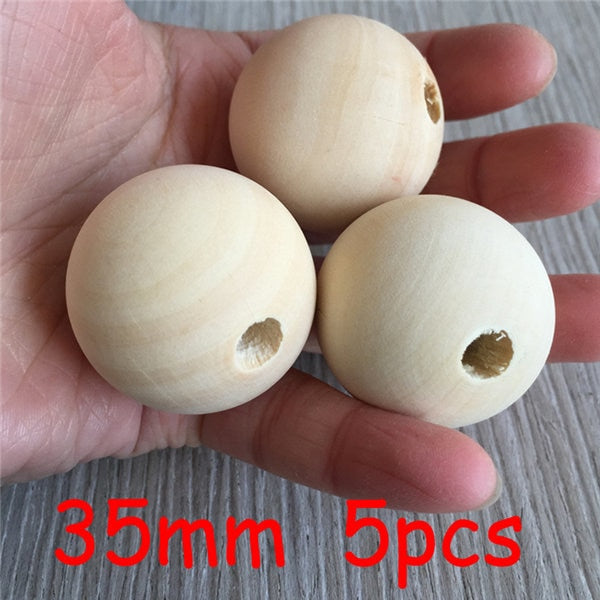 YUMUZ 10 Size 50pcs Unfinished Wooden Beads Natural wood  teething beads  jewelry making handmade