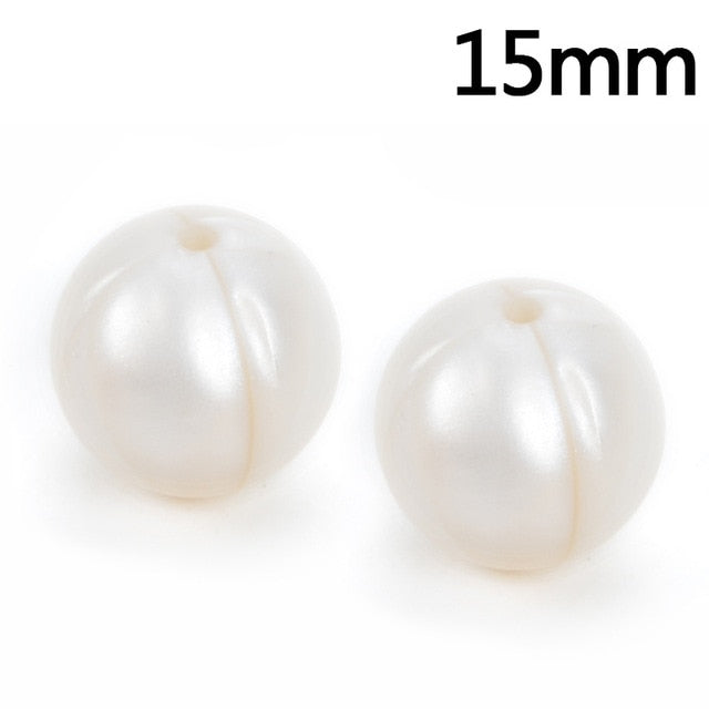 100pieces/lot Silicone Beads Baby Teething Beads 15mm Safe Food Grade Nursing Chewing Round Silicone Beads