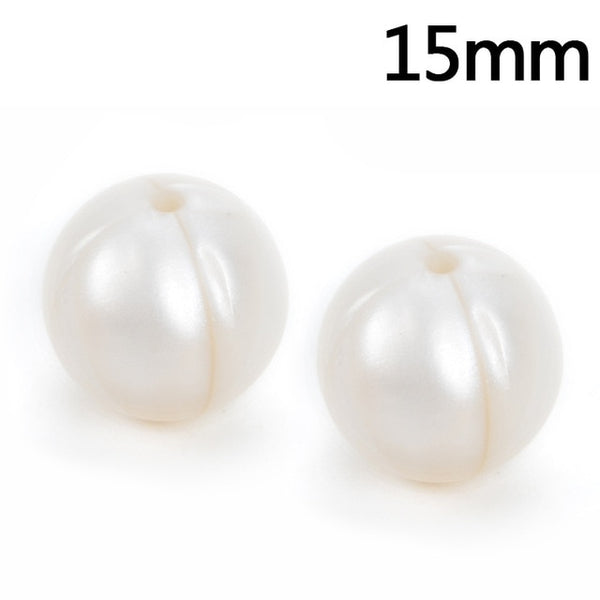 100pieces/lot Silicone Beads Baby Teething Beads 15mm Safe Food Grade Nursing Chewing Round Silicone Beads