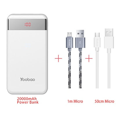 Yoobao M20Pro 20000mAh Portable Charger Dual USB Output/Input (Lightning&Mircro Input) Mobile Phone External Battery Pack