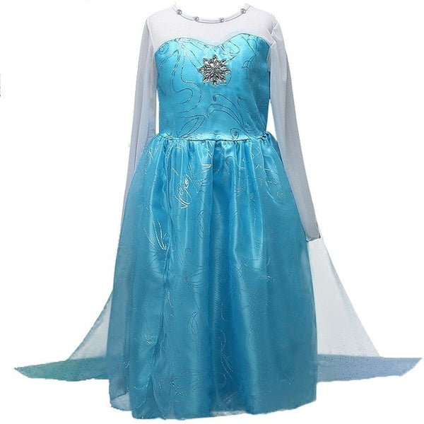 Baby Girls Dress Christmas Anna Elsa Cosplay Costume Summer Dresses Girl Princess Elsa Dress for Birthday Party Vestidos Menina