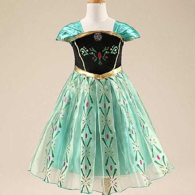 Baby Girls Dress Christmas Anna Elsa Cosplay Costume Summer Dresses Girl Princess Elsa Dress for Birthday Party Vestidos Menina