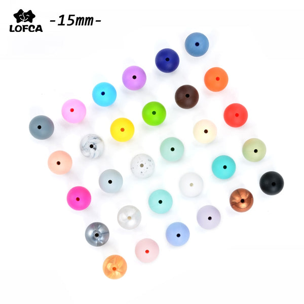 100pieces/lot Silicone Beads Baby Teething Beads 15mm Safe Food Grade Nursing Chewing Round Silicone Beads
