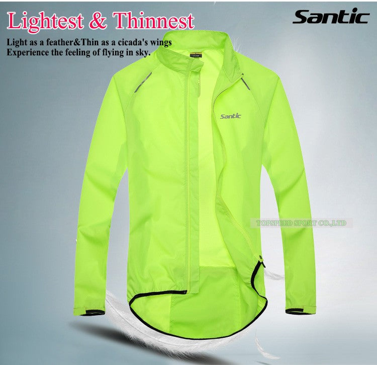 Santic Men Cycling Jacket UPF30+ Bicycle Bike Rain Jacket Raincoat Long Sleeve Outdoor Sport Windproof Cycling Clothing Ciclismo