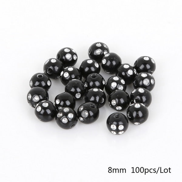 Hot Selling 100 piece/lot 8mm Multi Colors Shiny Acrylic Round Beads For DIY Bracelets & Necklaces Jewelry Makings