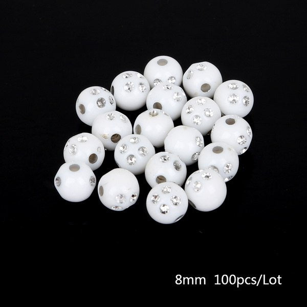 Hot Selling 100 piece/lot 8mm Multi Colors Shiny Acrylic Round Beads For DIY Bracelets & Necklaces Jewelry Makings