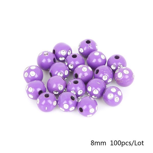 Hot Selling 100 piece/lot 8mm Multi Colors Shiny Acrylic Round Beads For DIY Bracelets & Necklaces Jewelry Makings