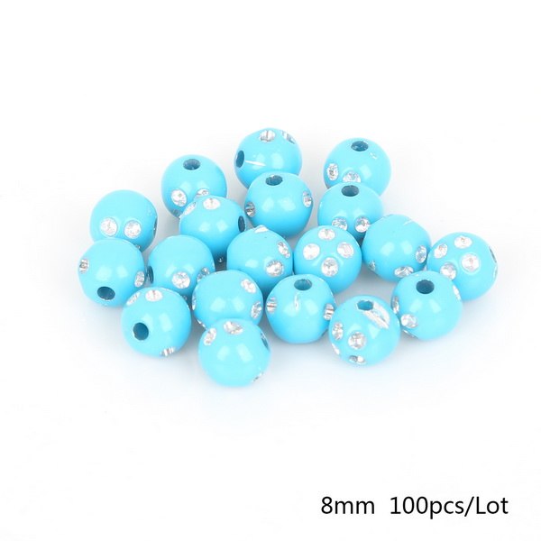Hot Selling 100 piece/lot 8mm Multi Colors Shiny Acrylic Round Beads For DIY Bracelets & Necklaces Jewelry Makings
