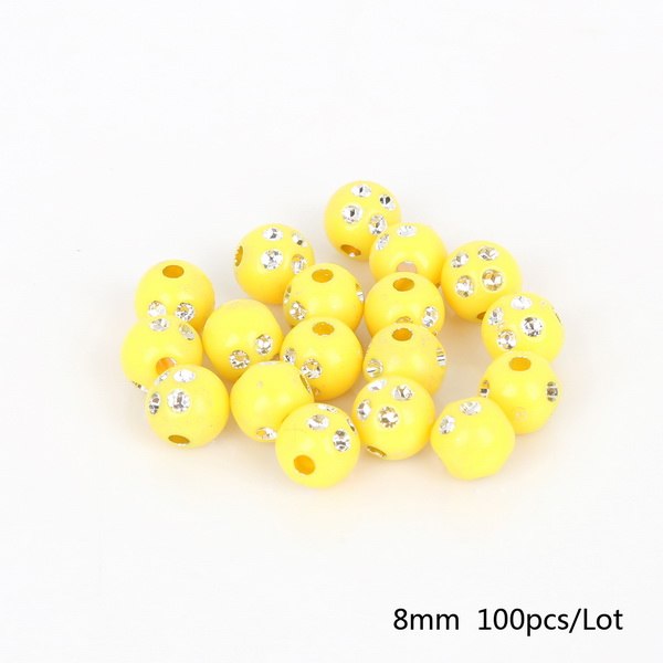Hot Selling 100 piece/lot 8mm Multi Colors Shiny Acrylic Round Beads For DIY Bracelets & Necklaces Jewelry Makings
