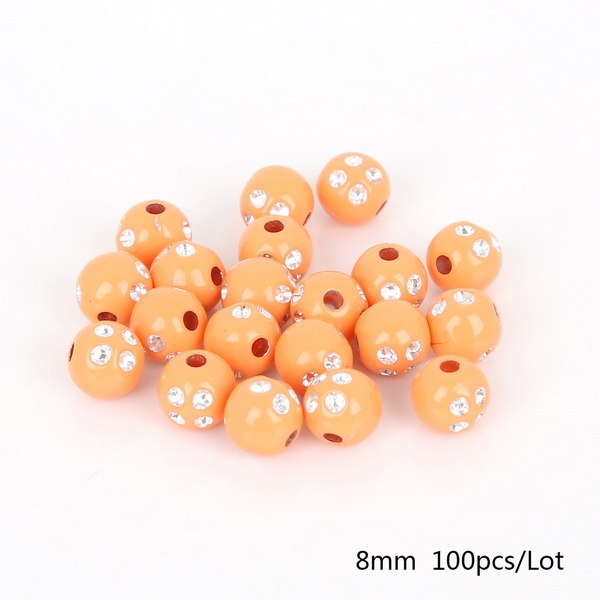 Hot Selling 100 piece/lot 8mm Multi Colors Shiny Acrylic Round Beads For DIY Bracelets & Necklaces Jewelry Makings