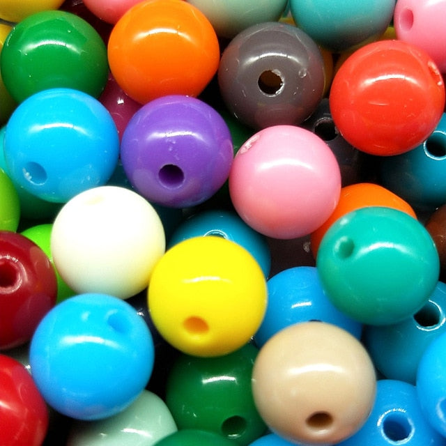 3/4/6/8/10mm 200/200/100/100/50pcs/lot Cheap Hot Acrylic Beads Fits for Handmade DIY Necklace Bracelet Jewelry Making Wholesale