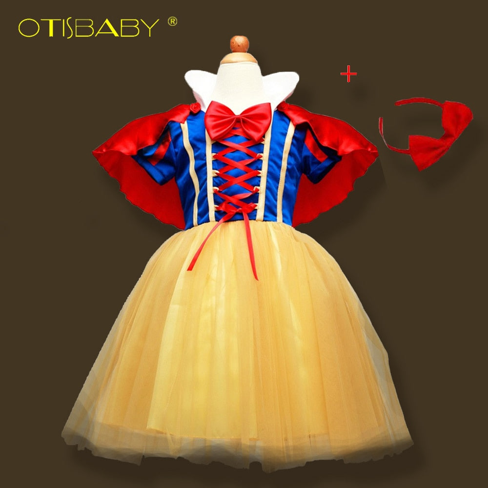 OTISBABY 4 layers Snow White Cosplay Dresses for Girls Party Princess Dress Children's Tulle Dress Baby Girl Tutu Dress Infant