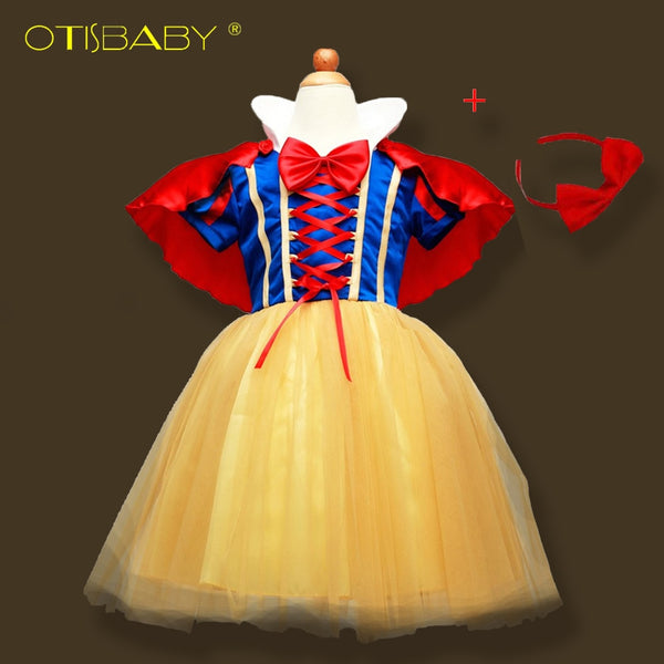 OTISBABY 4 layers Snow White Cosplay Dresses for Girls Party Princess Dress Children's Tulle Dress Baby Girl Tutu Dress Infant