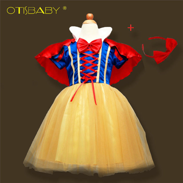 OTISBABY 4 layers Snow White Cosplay Dresses for Girls Party Princess Dress Children's Tulle Dress Baby Girl Tutu Dress Infant