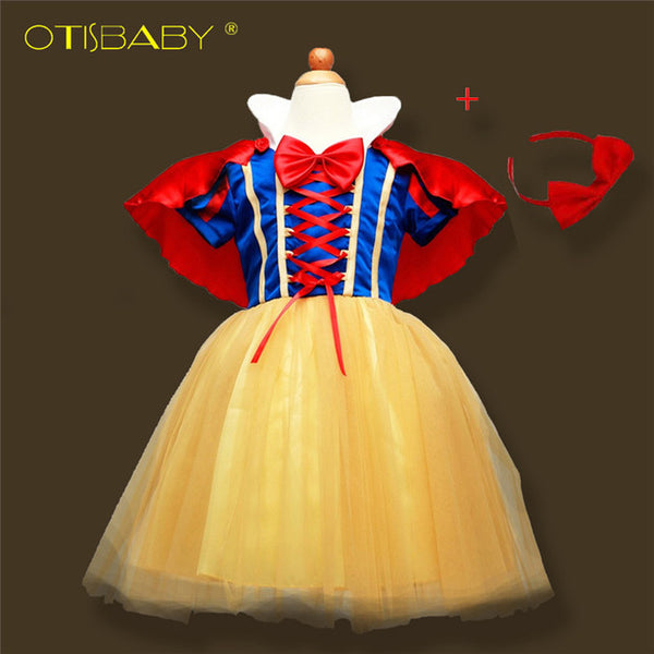 OTISBABY 4 layers Snow White Cosplay Dresses for Girls Party Princess Dress Children's Tulle Dress Baby Girl Tutu Dress Infant