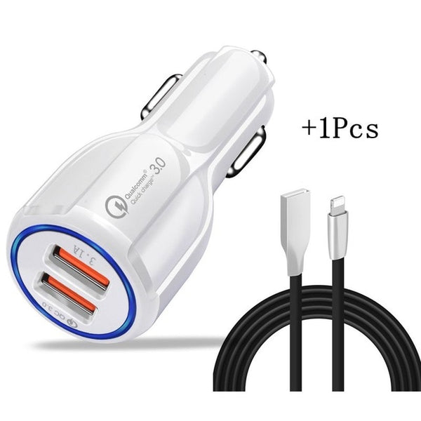 Olaf Car USB Charger Quick Charge 3.0 2.0 Mobile Phone Charger 2 Port USB Fast Car Charger for iPhone Samsung Tablet Car-Charger