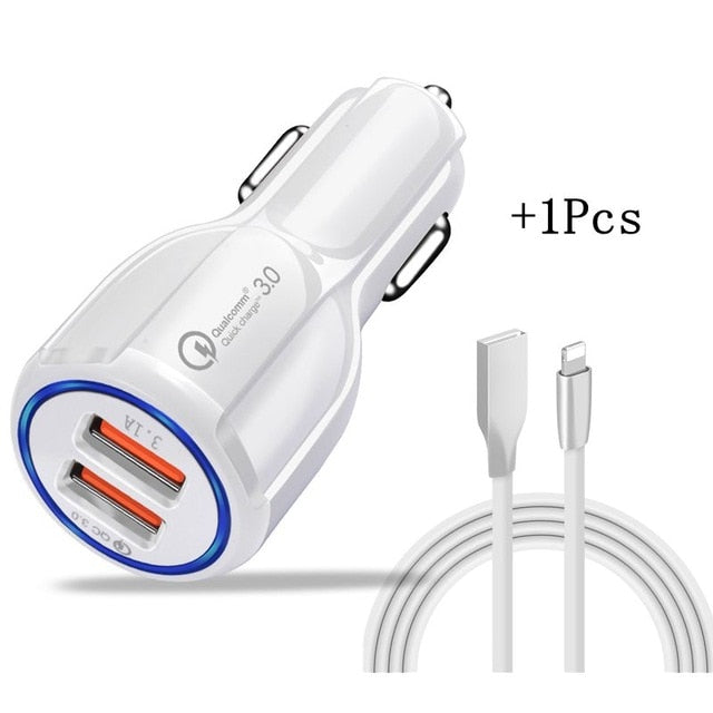 Olaf Car USB Charger Quick Charge 3.0 2.0 Mobile Phone Charger 2 Port USB Fast Car Charger for iPhone Samsung Tablet Car-Charger