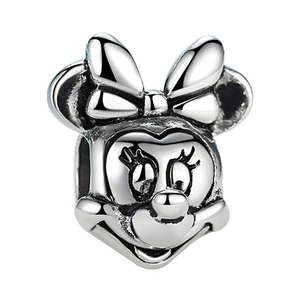 2018 Silver Plated Bead Cartoon Mouse Princess Dress Wallet Pendant Charm Beads Fit Pandora Women Diy Bracelets Bangles Jewelry