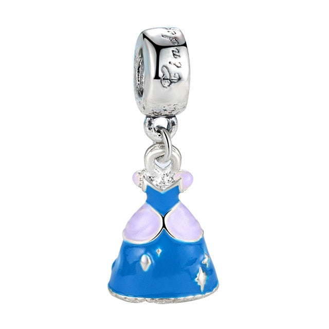2018 Silver Plated Bead Cartoon Mouse Princess Dress Wallet Pendant Charm Beads Fit Pandora Women Diy Bracelets Bangles Jewelry