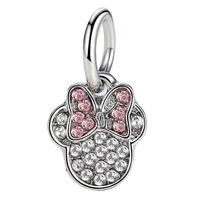 2018 Silver Plated Bead Cartoon Mouse Princess Dress Wallet Pendant Charm Beads Fit Pandora Women Diy Bracelets Bangles Jewelry