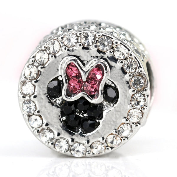 2018 Silver Plated Bead Cartoon Mouse Princess Dress Wallet Pendant Charm Beads Fit Pandora Women Diy Bracelets Bangles Jewelry