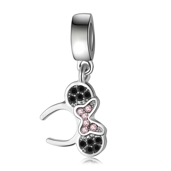 2018 Silver Plated Bead Cartoon Mouse Princess Dress Wallet Pendant Charm Beads Fit Pandora Women Diy Bracelets Bangles Jewelry