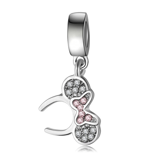 2018 Silver Plated Bead Cartoon Mouse Princess Dress Wallet Pendant Charm Beads Fit Pandora Women Diy Bracelets Bangles Jewelry