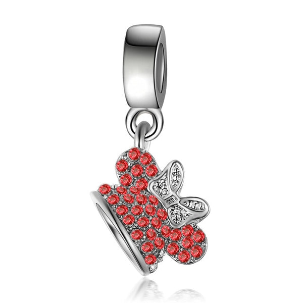 2018 Silver Plated Bead Cartoon Mouse Princess Dress Wallet Pendant Charm Beads Fit Pandora Women Diy Bracelets Bangles Jewelry