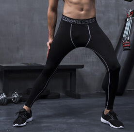 Mens compression pants bodybuilding jogger fitness exercise skinny leggings comperssion tights pants trousers clothes clothing