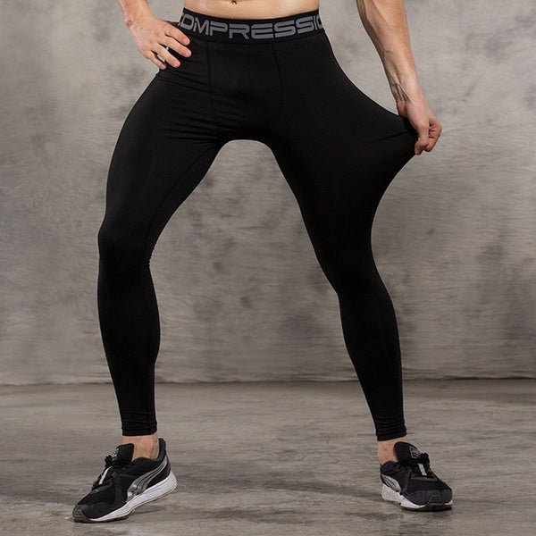 Mens compression pants bodybuilding jogger fitness exercise skinny leggings comperssion tights pants trousers clothes clothing