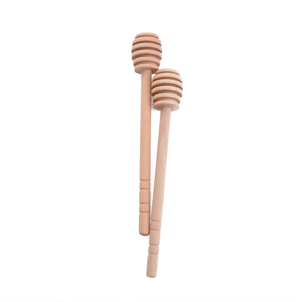 LINSBAYWU Wooden Stirrers Honey Dipper Wood Honey Spoon Stick for Honey Jar Stick Collect Dispense Honey Dessert Tools