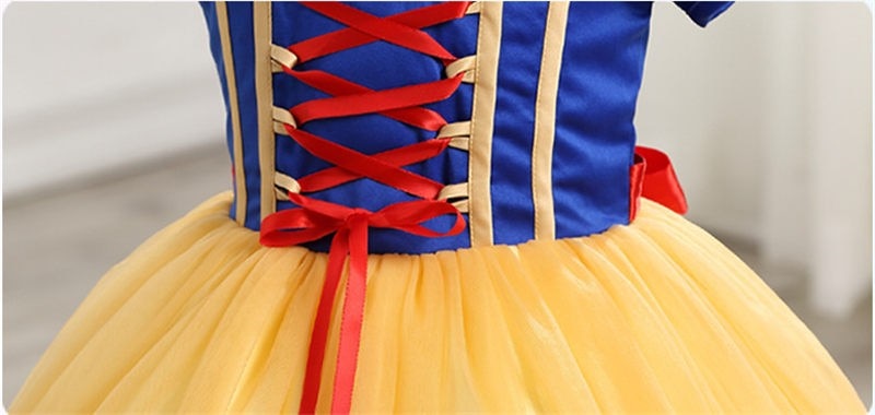 OTISBABY 4 layers Snow White Cosplay Dresses for Girls Party Princess Dress Children's Tulle Dress Baby Girl Tutu Dress Infant