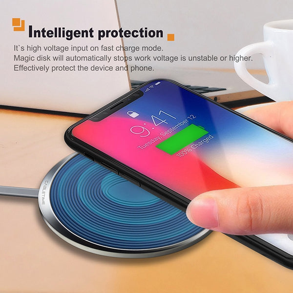 CABLETIME Wireless Charger for iphone X/8 Samsung S9/S8 USB Charger Pad 10W Fast Phone Wireless Charger Quick Charge N104