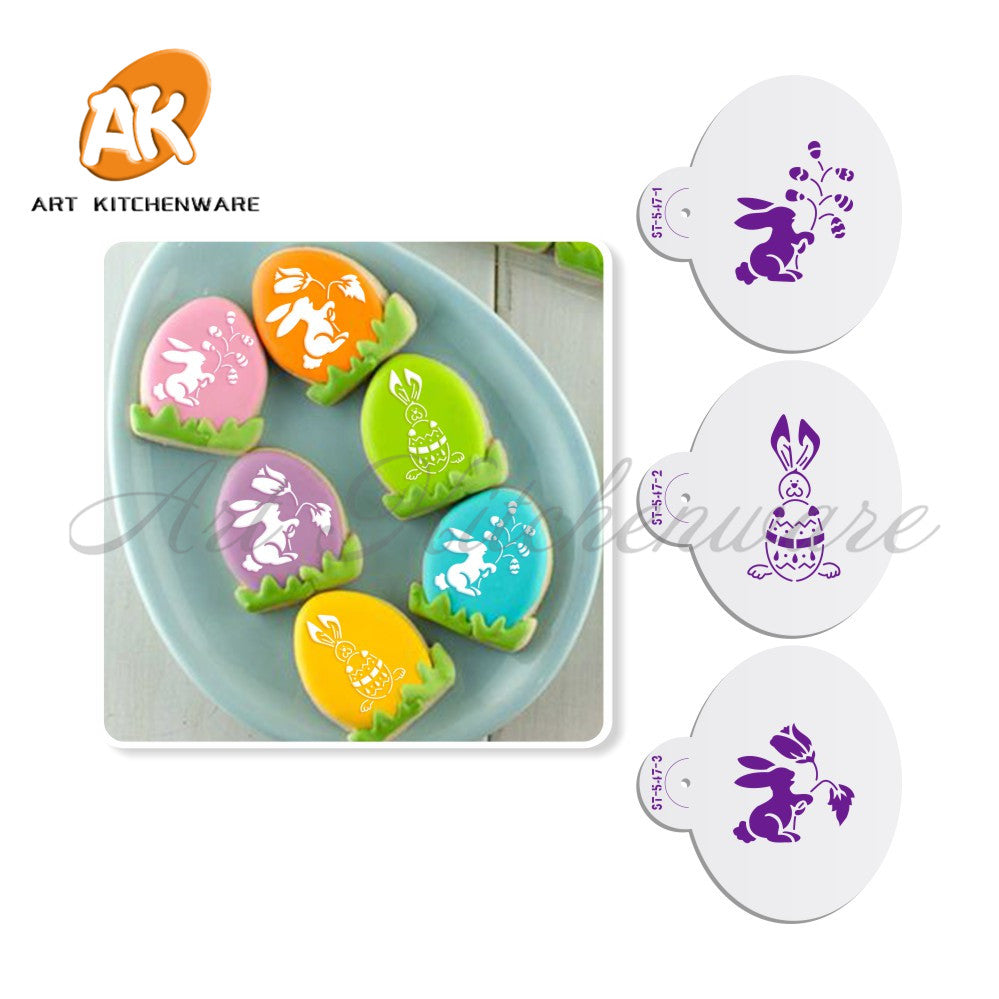 Easter Bunnies Cookie Stencil,Cake Tool Set,Celebration Decorative Stencil,Decorations for Cake,Sugar Tools,Tools Decorate Cakes