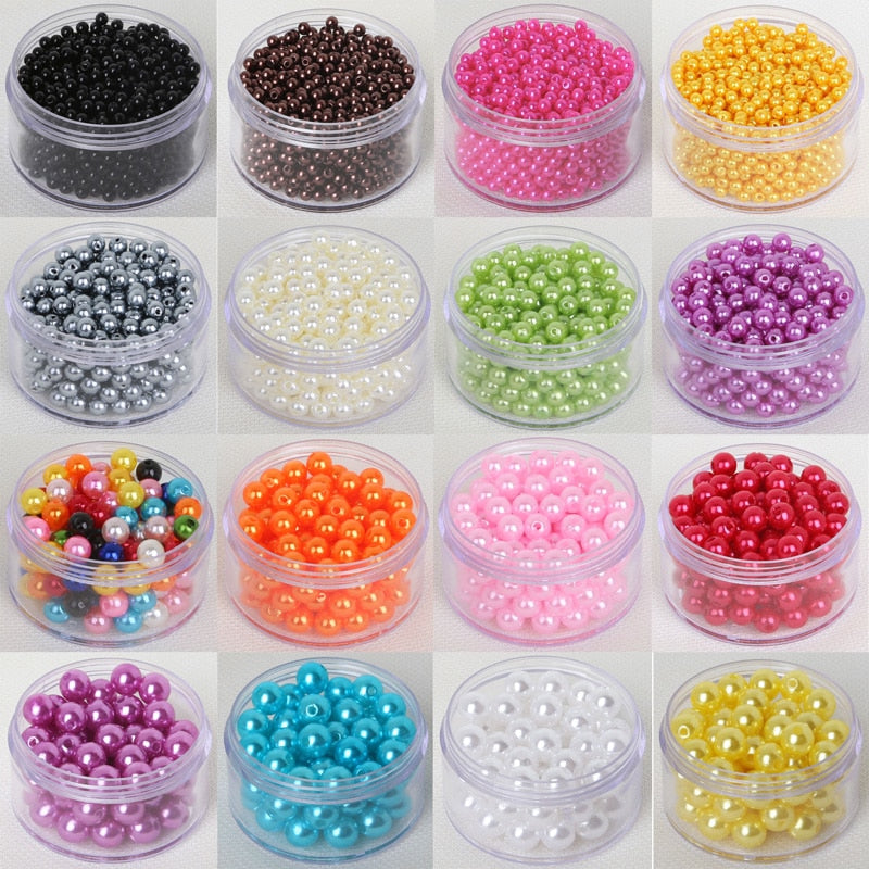Hot Fashion 4mm 6mm 8mm 10mm Round Imitation Pearl Beads Random Mix Colors Pearl Beads for jewelry Making