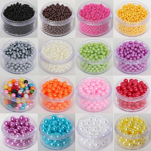 Hot Fashion 4mm 6mm 8mm 10mm Round Imitation Pearl Beads Random Mix Colors Pearl Beads for jewelry Making
