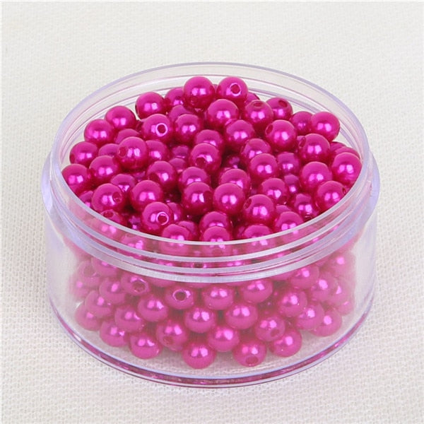 Hot Fashion 4mm 6mm 8mm 10mm Round Imitation Pearl Beads Random Mix Colors Pearl Beads for jewelry Making
