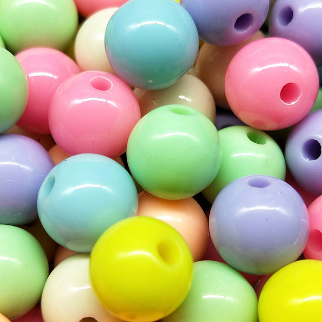 3/4/6/8/10mm 200/200/100/100/50pcs/lot Cheap Hot Acrylic Beads Fits for Handmade DIY Necklace Bracelet Jewelry Making Wholesale